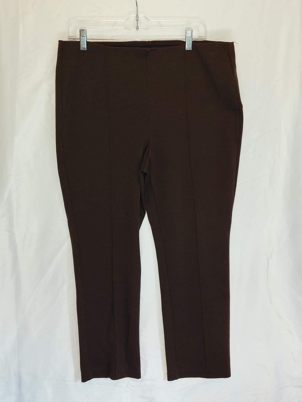 Chico's Dark Brown Straight-Leg Pull-On Pants